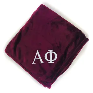 Alpha Phi Plush Throw Blanket - Burgundy/White