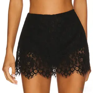 Women's Coquette Black Sheer Lace Mini Skirt | Sexy Going Out Skirt for Date Nights & Party Outfits