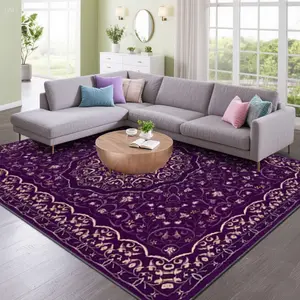 Luxury Vintage Patterned Velvet Carpet, Soft Comfortable Home Decor Rug, Living Room Sofa Mat, Bedroom Bedside Rug, Multi-Scene Use,merry Christmas、let it snow