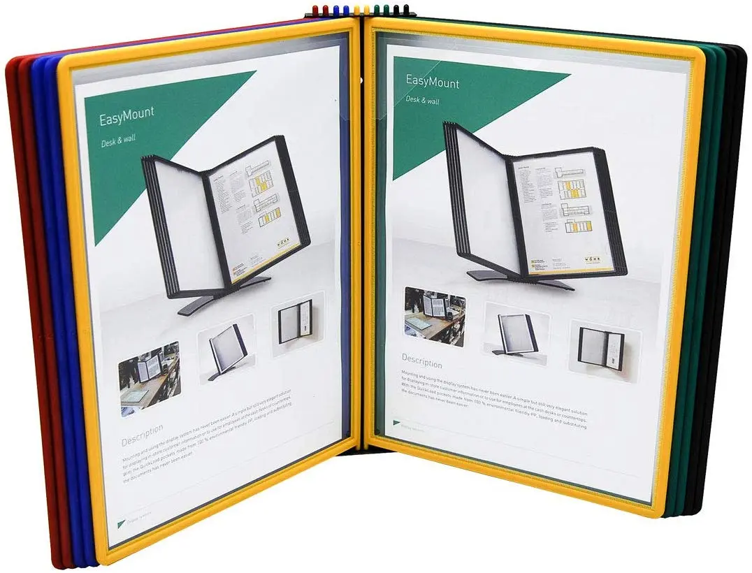 Tarifold Easy - Load Wall Display Unit with 10 Display Pockets, Assorted Color
