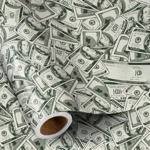 Funny Wrapping Paper Roll for Men Women Adult, Mini Roll, Gift Wrap Paper Printed with Dollar Bills, Money Pattern Great for Birthday Party, Novelty Gifts and Holiday, 17 Inches x 16.4 Feet