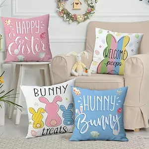 Throw Pillow Pillow Cover Bunny Spring Farmhouse Holiday Colorful Cushion Cover,Home,Office Decor