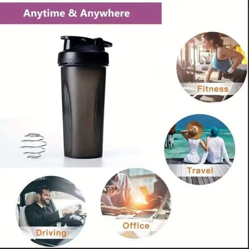 Large Sports Shaker Cup With Metal Stirring Ball For Protein Powder Shake Drink Mixing Sports Water Bottle Suitable For Sports