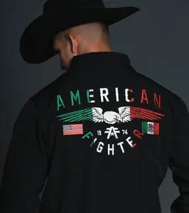 American Fighter Men's Mayland Mexico USA Flag Embroidered Softshell Jacket FM14908