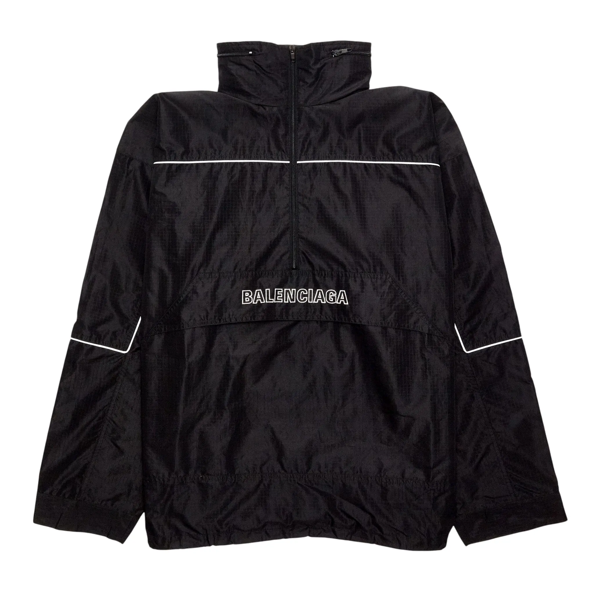 Balenciaga 80s Ripstop Logo Windbreaker Jacket Black - TikTok Shop