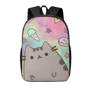 Pusheen All Over Print Casual Backpack Laptop Backpack for Travel Hiking Lightweight Anime Rucksack gifts for Cat Ladies Daily Essentials Camping Daypack Computer Backpack The Cat