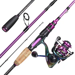 Sougayilang Fishing Rod, 30 Ton Carbon Fiber Portable Spinning Fishing Rod and Colorful Ultralight Spinning Reel, 6.0:1 High Speed ​​Gear Ratio, Birthday, Holiday Gift