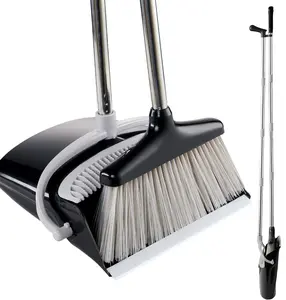 Broom & Dustpan Combo for Indoor Outdoor Use Perfect for Pet Owners Small Spaces and Quick Cleanups