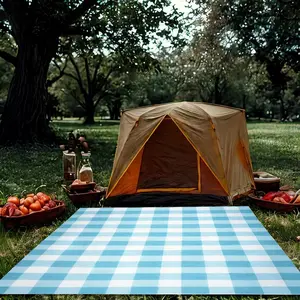 Checkerboard Pattern Picnic Mat, Portable Foldable Lightweight Picnic Blanket, Outdoor Camping Mat, Suitable for RV Courtyards, Backyards, and Picnics