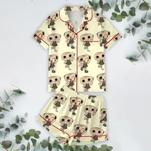 Shelly Dandy’s World Satin Pajamas For Kids, Cute Gaming Sleepwear for Kids and Adult, R0bl0x Dandys World Fan Gift, Gamer Birthday Gift