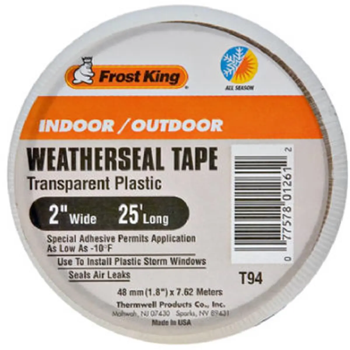 212 MAIN Weatherproof Adhesive Tape, 2 in x 25 ft Transparent Plastic Tape for Seal Leaks, DIY Scrapbooking & Stamping Projects (Indoor/Outdoor Use)