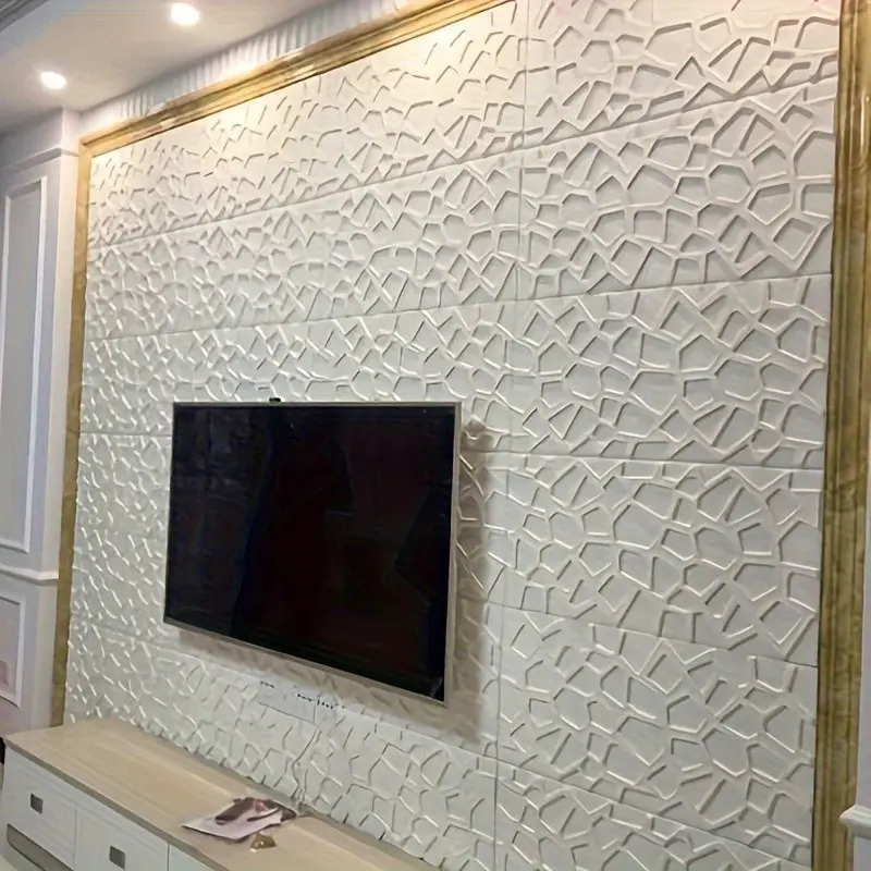 21pcs 3D Wall Tiles Stickers, Temporary Wallpaper, Self-Adhesive Ceiling Decals, Easy Peel & Stick, Simple Clean, Free Cut, for Kitchen, Living Room, Bathroom, Hallway, 35x35cm