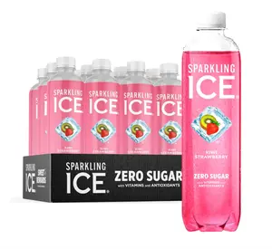 Sparkling Ice, Kiwi Strawberry Sparkling Water, Zero Sugar Flavored Water, with Antioxidants and Vitamins, Zero Sugar, 17 fl oz Bottles (Pack of 12)