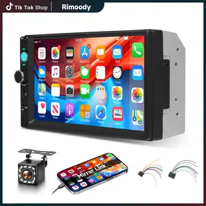 Rimoody 7inch Car Stereo Double Din Radio Touchscreen with Backup Camera Multimedia Car Audio Support Mirror Link,Bluetooth Call/Music,FM,MP5 Player,USB,Charge,SD Aux Double Din Car Audio Receivers,summervibes
