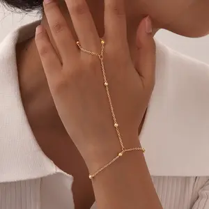 1pc Elegant Golden Beaded Chain Bracelet for Women - Chic Minimalist Design, Perfect for Daily Wear or Gifting on Valentine'S Day, Christmas, or Birthdays, Daily Wear Bracelet|Sleek Bracelet|Durable Bracelet