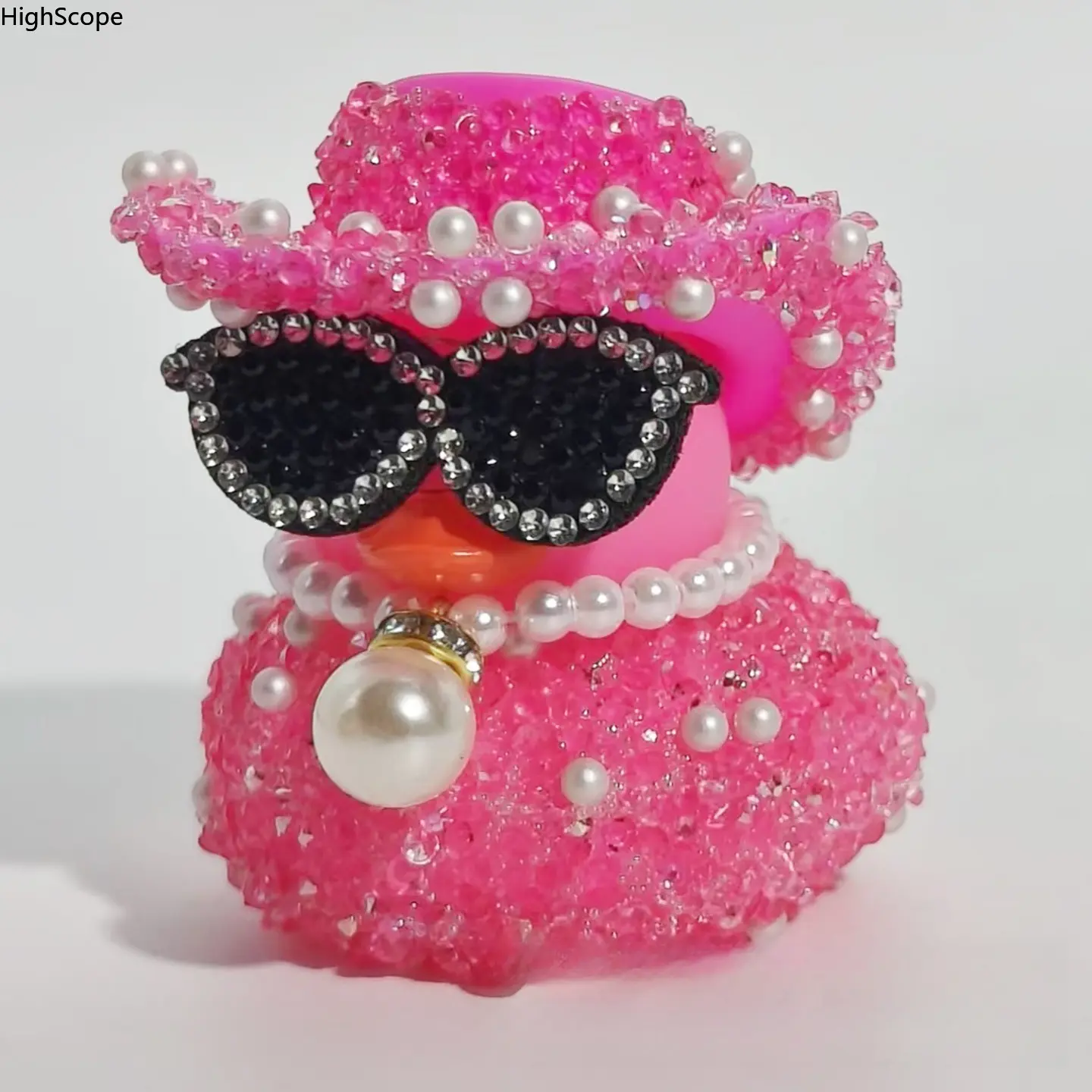Sparkling Rhinestone Duck Car Ornament with Pearl, Luxury Interior Figurine, Small Dashboard Decoration for Cars & Trucks, Gift Item, Car Dashboard Decorations, Car Interior Accessories