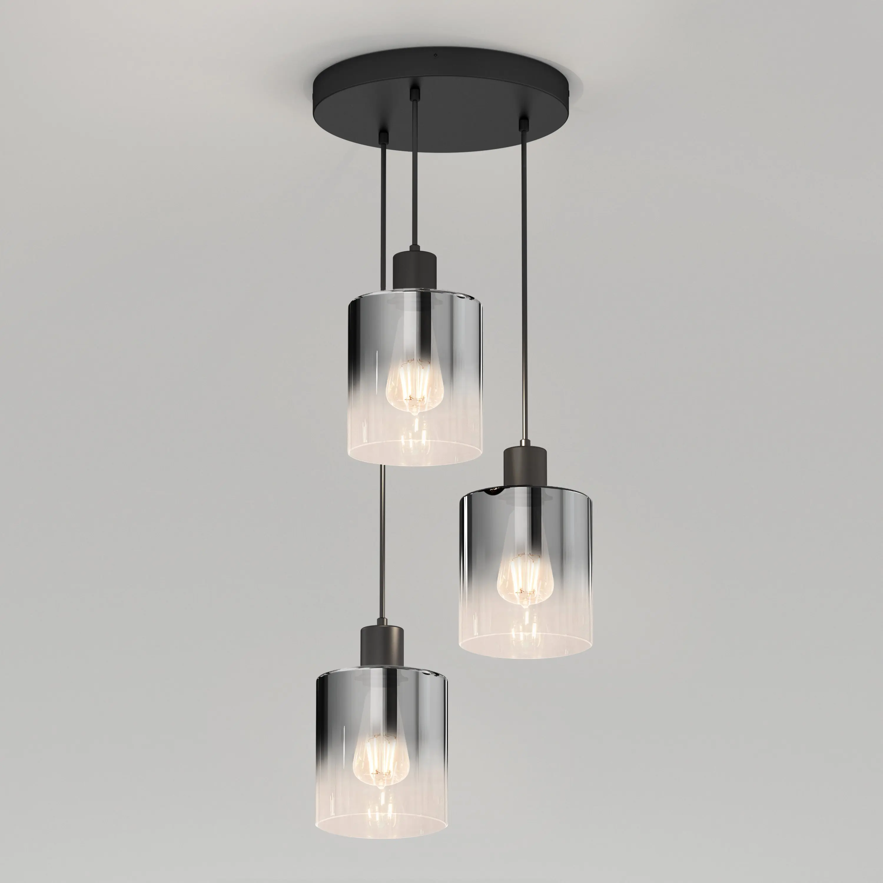 Haze modern 3-light pendant light glass Haze modern 3-light pendant light glass