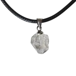 Herkimer Diamond Pendant Necklace Natural Quartz Crystal 22" Adjustable necklace