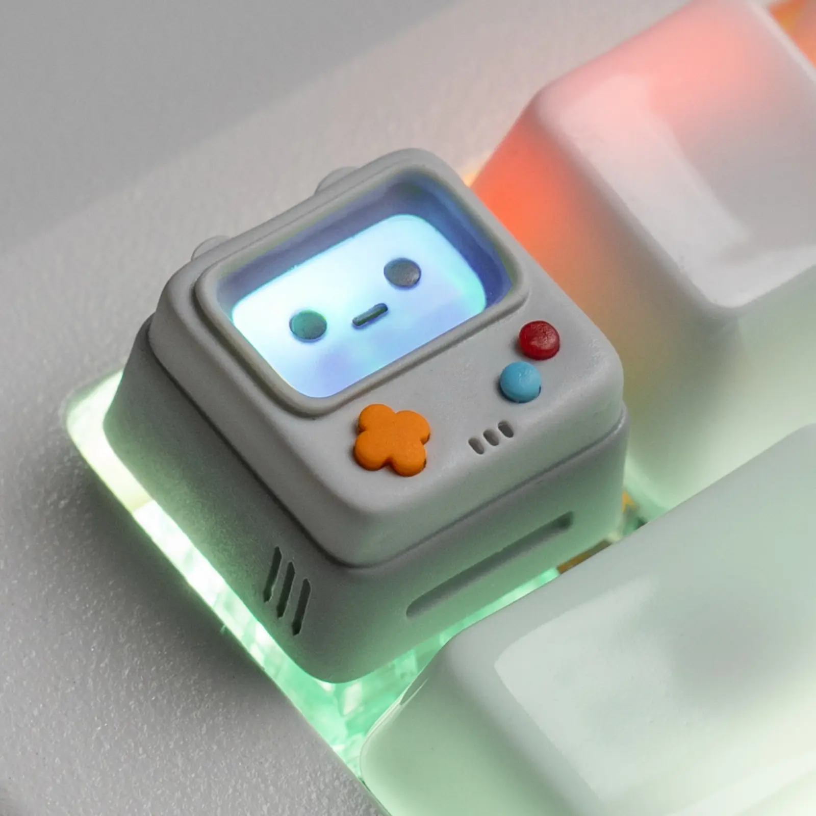 Artisan 1U Handmade Resin ESC Keycap - Nostalgic Game Console-Shaped, Frost-Finish Polycarbonate, Backlight Friendly, Cherry MX-Compatible, Compact Mechanical Keyboard Custom Accessory with Nostalgic Aesthetics