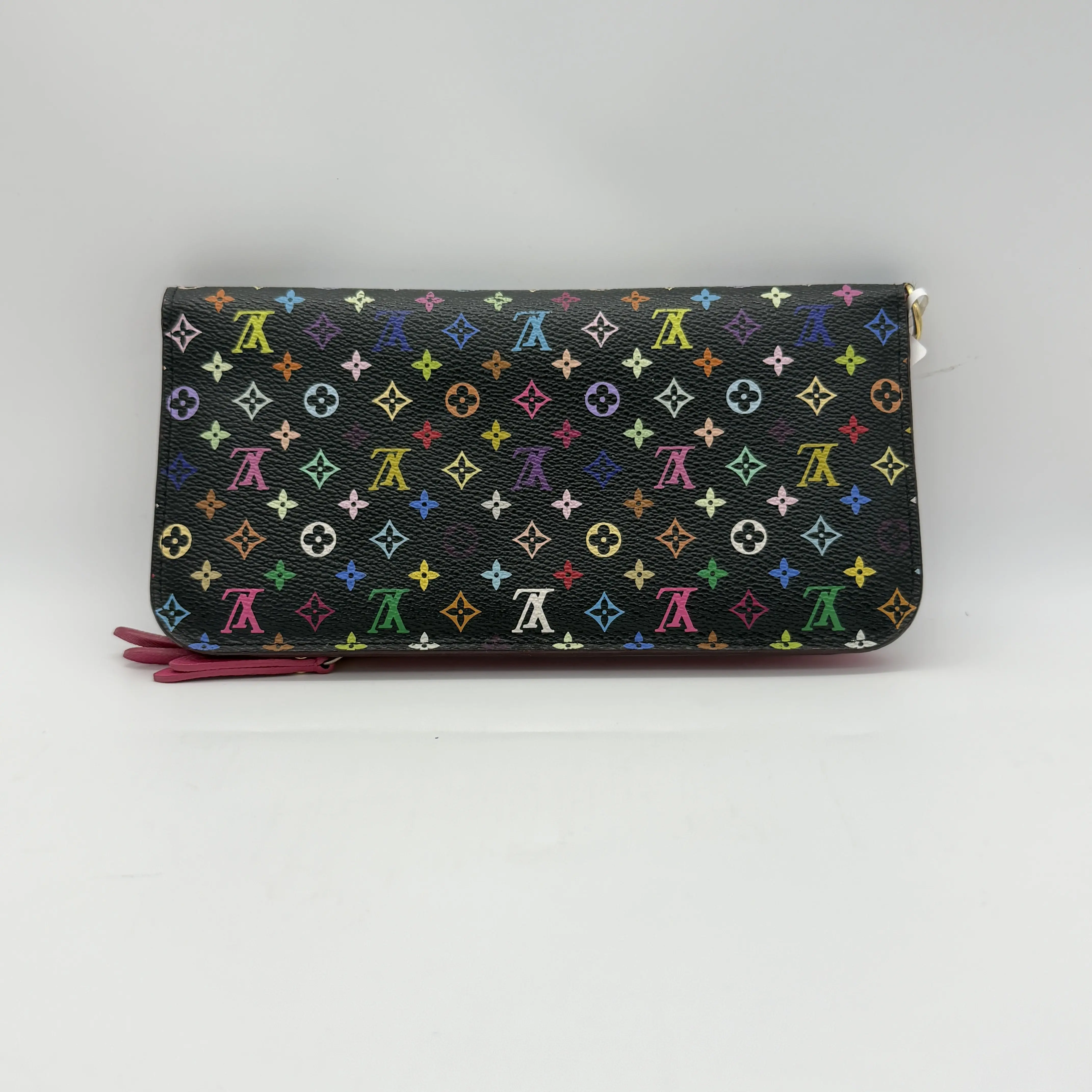Pre-owned Louis Vuitton x Takashi Murakami Black Multicolore Long Zip Around Wallet (Red Interior)