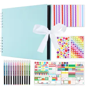 High-Quality Paper Scrapbook, Elegant Design, Thick Paper Anti-Transparency, 11x8 Inches, Holds 6x4 Photos, Dual Spiral Binding, DIY, Travel, Gift