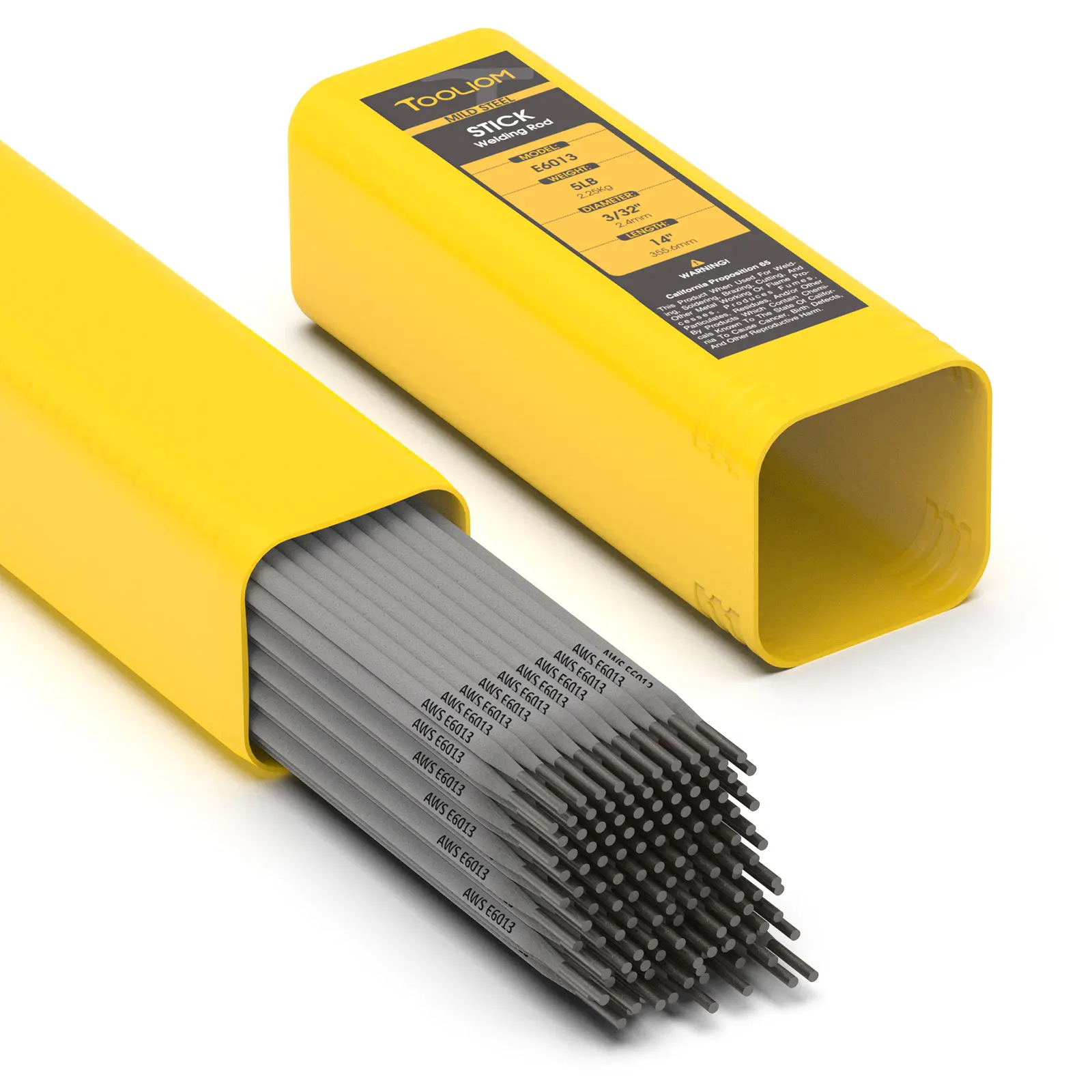 TOOLIOM E6013 Stick Welding Rods - 5LB Pack 3/32", 1/8" Carbon Steel Electrodes for All-Position Welding, Heavy Duty Arc Welding Rods for Industrial & DIY Repair