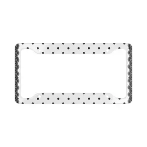 Lacey Polka Dot License Plate Frame - Dotted Lace Car Accessories