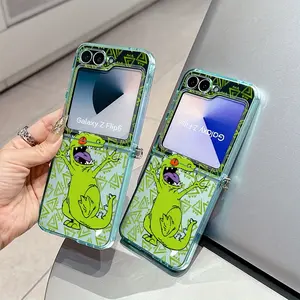 Cute Dinosaurs R-Rugarts Phone Case Suitable for Samsung Galaxy Zflip7 Zflip5 Zflip6 Z Flip7 Flip5 Flip6 Anti Drop Transparent Soft Back Cover