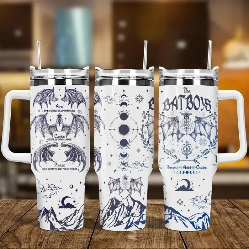 ACOTAR Bat Boys Tumbler 40oz, Velaris Night Court Tumbler, Fantasy Book Lover Gift, Insulated Coffee Tumbler, Bookish Birthday Gifts
