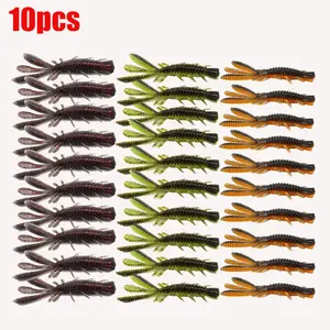 10pcs 6cm/7cm Floating Shrimp Soft Lure, Reflective Biomimetic Design, Enhance Your Fishing Experience, Bass Catfish Mayfly Shrimp, Floating Fishing Lures