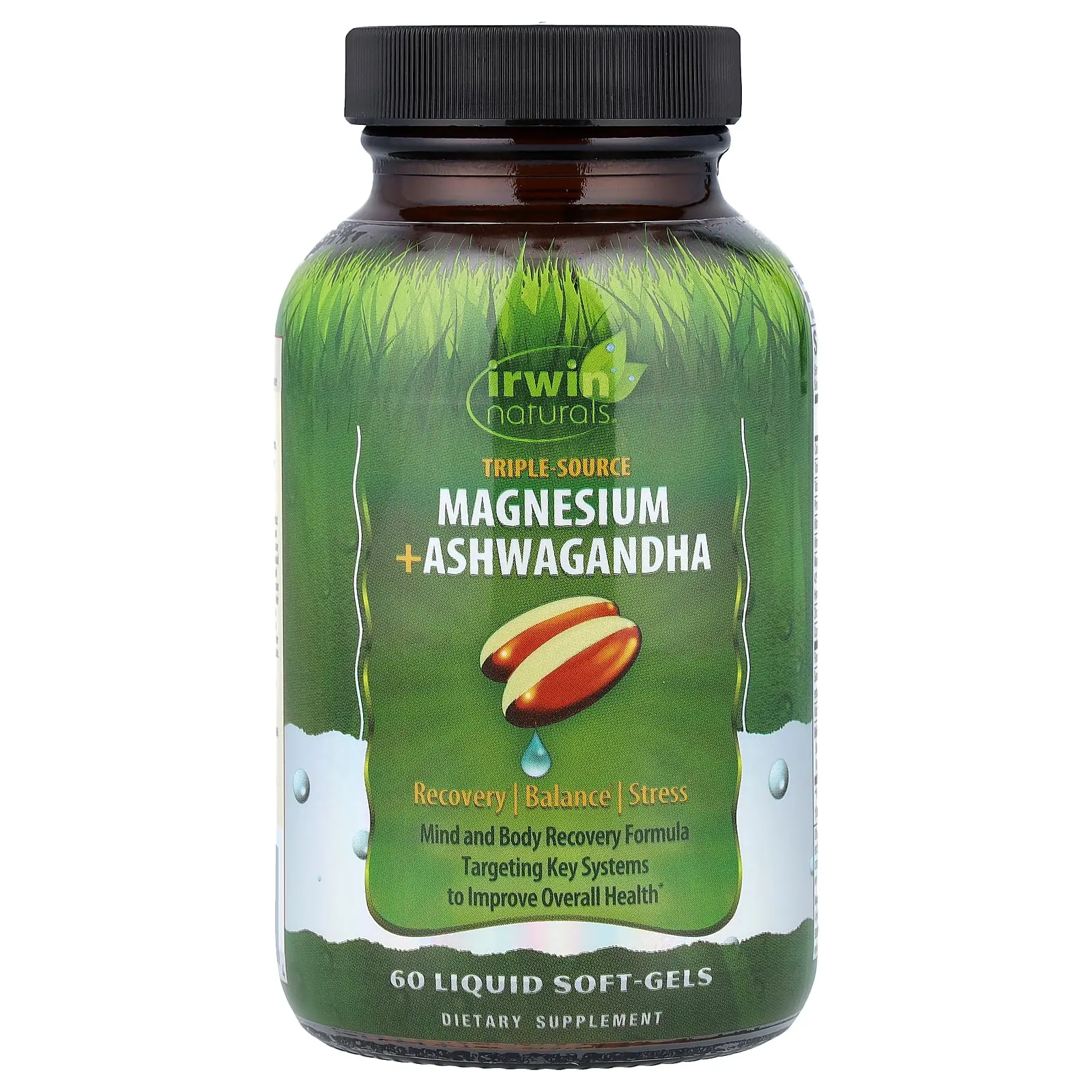 Irwin Naturals Triple Source Magnesium + Ashwagandha, 60 Liquid Soft-Gels