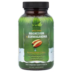 Irwin Naturals Triple Source Magnesium + Ashwagandha, 60 Liquid Soft-Gels