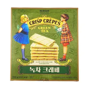 Green Tea Crisp Crepe Snack, Unbranded Cookie - 180g