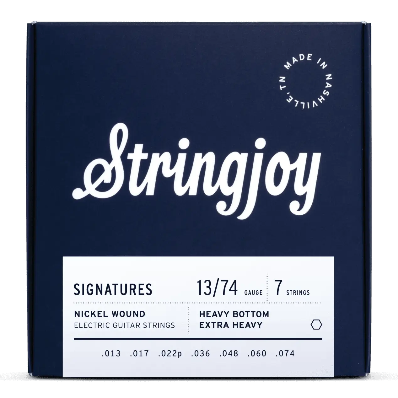 Stringjoy 13-74 Heavy Bottom Extra Heavy Nickel Wound 7-String Electric Guitar Strings