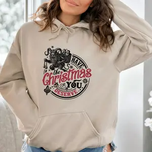 Krampus Christmas Hoodie, Sarcastic Funny Christmas Krampusnacht Sweater, Spooky Christmas Crewneck, Dark Horror Xmas, Dark Humor Shirts, Xmas Gift