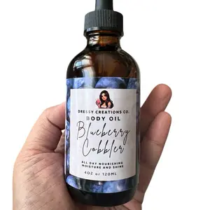 Handcrafted Body Oil Blueberry Cobbler Scent Hydrating Moisturizing Scented Hydrating Scented Moisture Aroma Organic Cosmetic