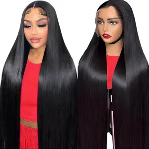UF Hair HD Transparent Lace Front Wigs Human Hair, 13x6 Straight Human Hair, 180 Density Glueless Wigs for Balck Women, Pre Plucked with Baby Hair, Natural Color, 28 Inch