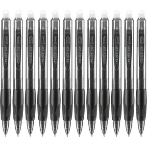 Erasable Pens Click Fine Point 0.7 mm Retractable Erasable Gel Pens for Completing Sudoku and Crossword Puzzles 12 Pack (Black)