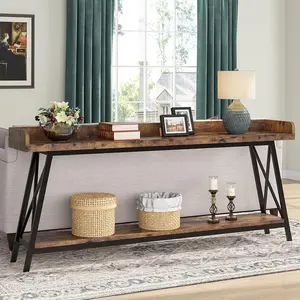 Tribesigns Extra Long 70.9 Inch Console Table for Living Room, Rustic Industrial Sofa Table for Entryway