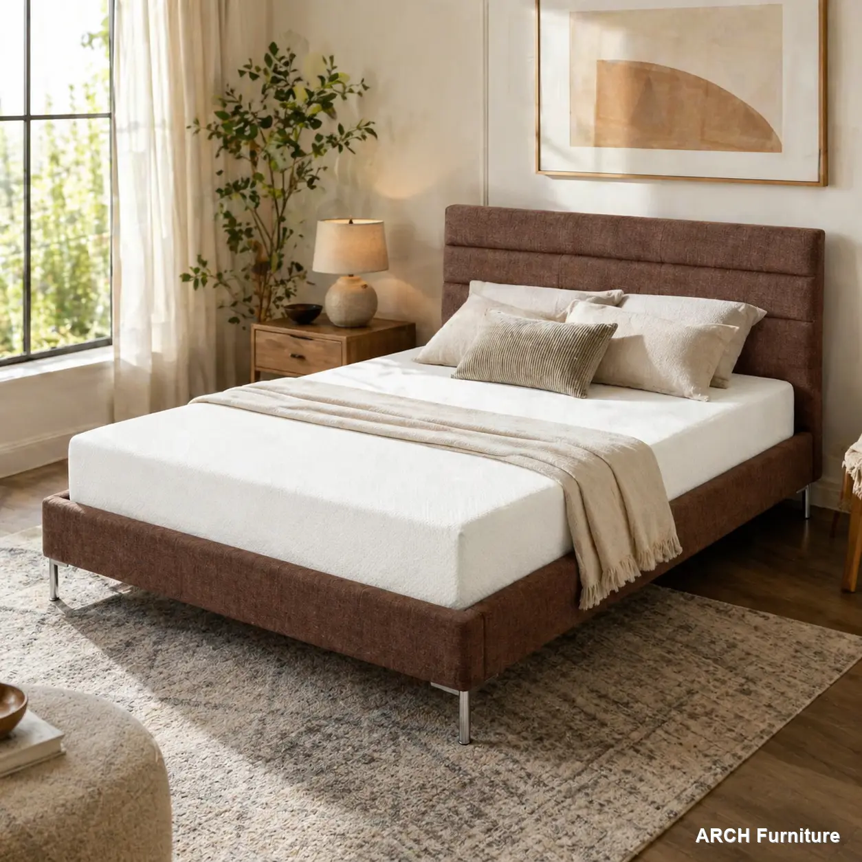 ARCH 6 Twin Size Fiberglass-Free Green Tea Memory Foam Mattress in a Box - 75x39in White, Fresh Care, Pressure Relief, Vacuum Packed (Bed Not Included) | Form-Shaped, Additive-Free, Cushiony, Ergonomic Viscoelastic Mattresses