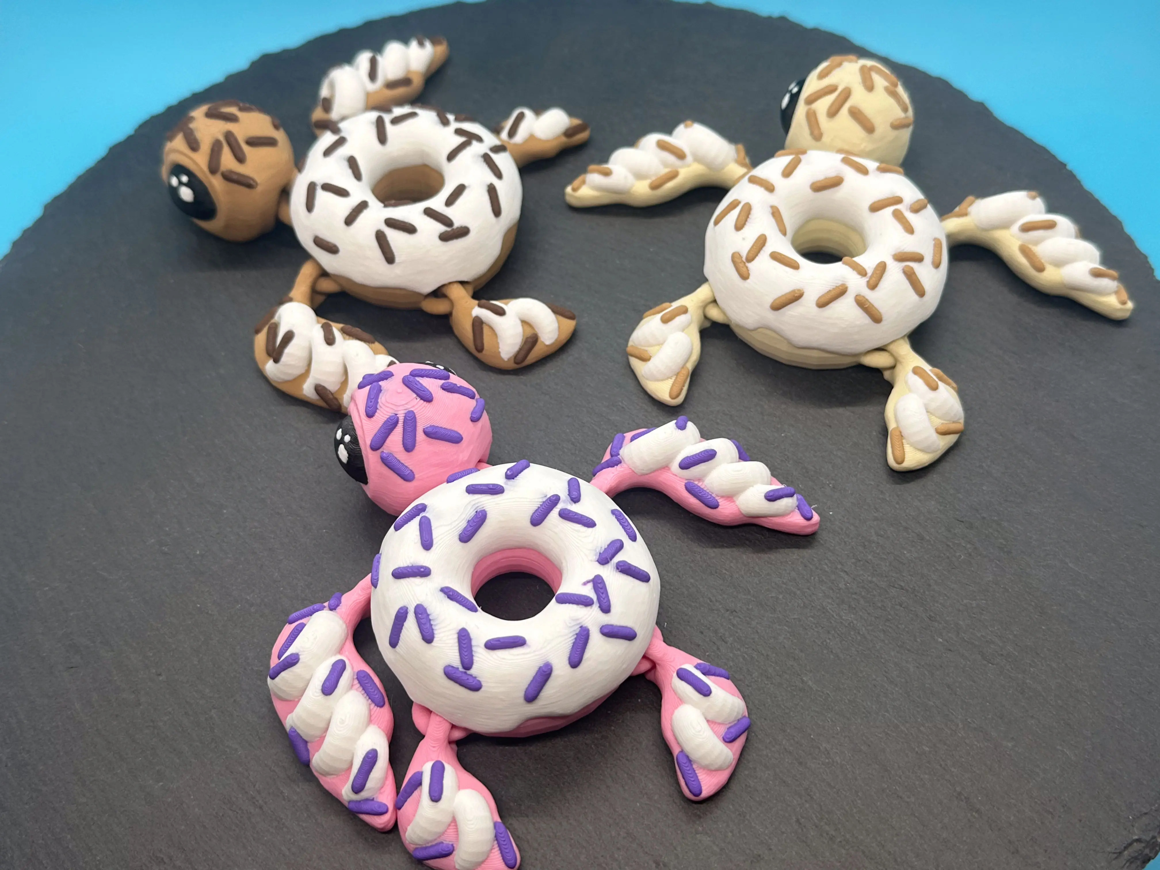 Articulated Donut Turtle - Fidget Turtle, Unique, 3D Printed
