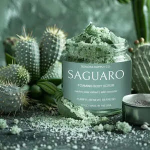 Men's Body Scrub - SAGUARO Cactus Prickly Pear + Wild Chaparral Leaf Body Scrub for Men