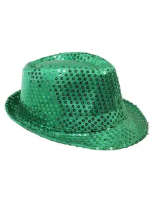 Unisex Fashion Sequin Hat for Street Dance Stage Performance, Fitted All over Print Magic Costume Headpiece for Dance Events