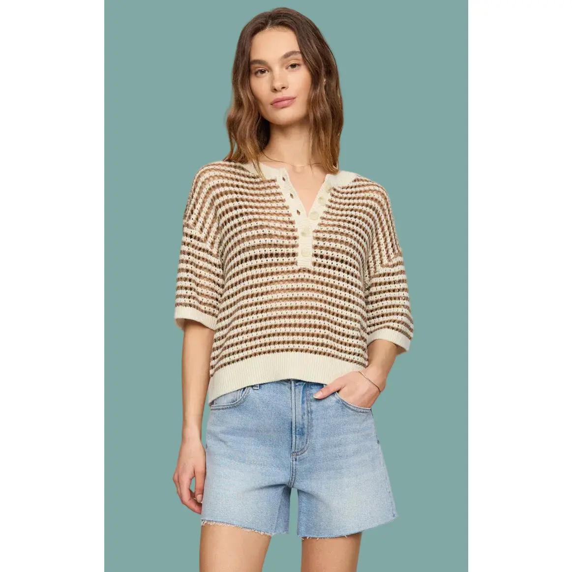 Kylo Striped Crochet Sweater