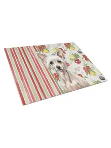 Carolines Treasures WDK8173LCB 11.25 x 15.25 in. Hairless Chinese Crested Vegetables Glass Cutting Board