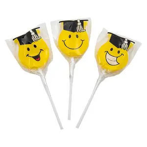 Graduation Smile Face Lollipops: 12-Piece Box