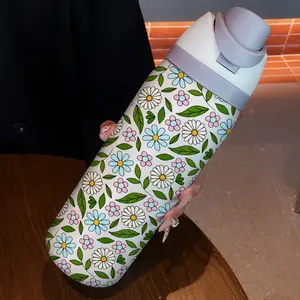 32oz Flower Leaf Dual Drinking Portable Sturdy Sports Bottle, Insulated Stainless Steel, Perfect Gift for Girls on Birthdays, Versatile for Hot & Cold Beverages, Drinkware, Water Bottles