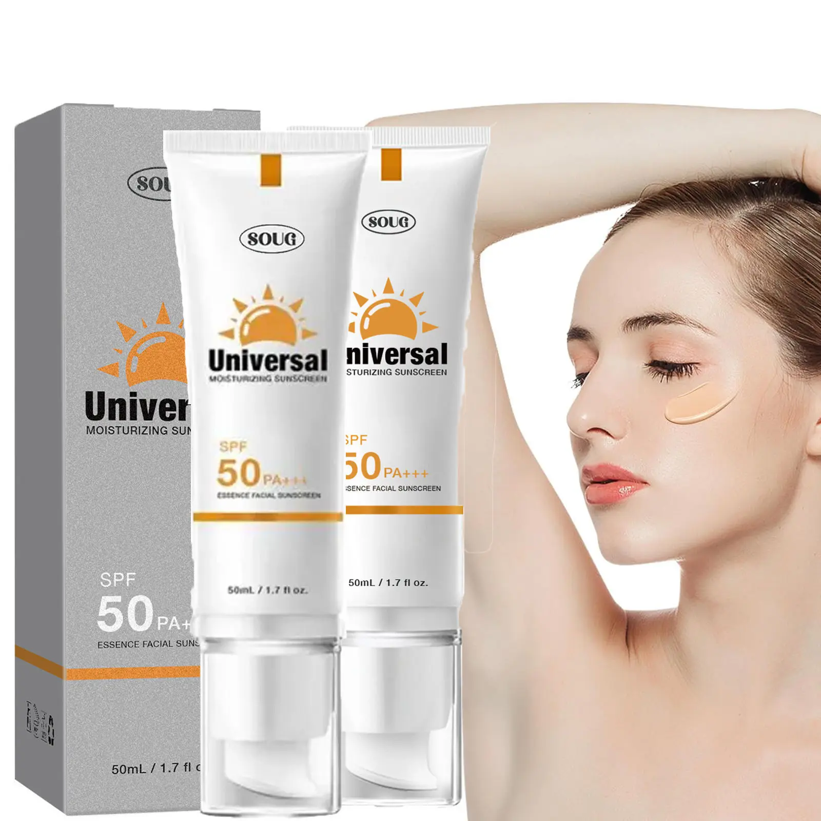 2Counts SPF 50+ Tinted Sunscreen Lightweight Comfort & Foundation | Hydrating Provides broad-spectrum UV Facial Skincare Daily Honey Moisturizers,travel essentials
