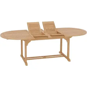 January Extendable Oval Teak Outdoor Dining Table