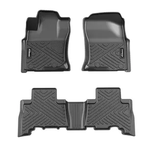 Car Floor Mats for Toyota 4Runner 2013-2024 & Lexus GX460 2014-2023, TPE Waterproof All Weather Custom Fit Front 1st & 2nd Row Floor Liner, Black